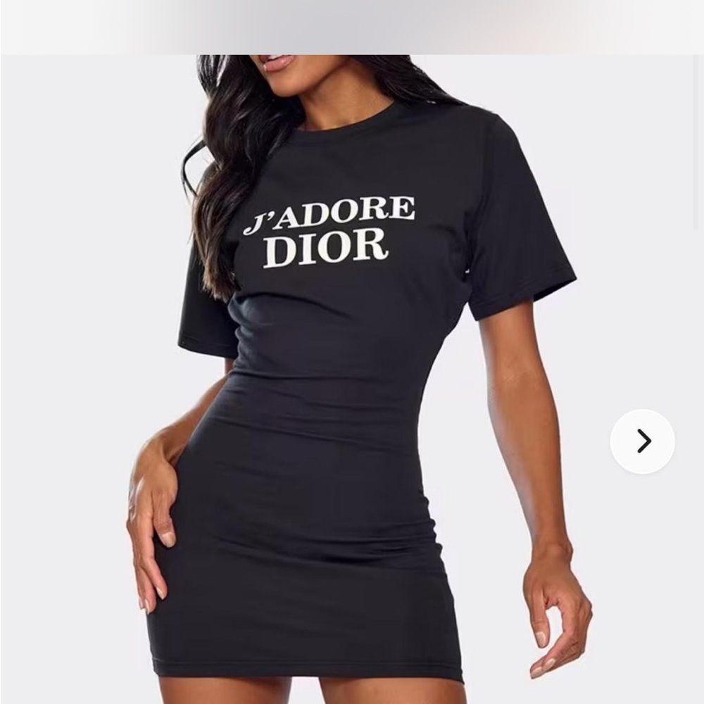 EGO Black Mini Dress with White Logo